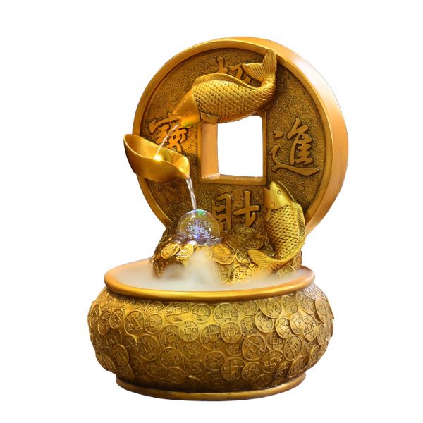 Water Fountain Feng Shui Ornaments Fish Decor Home Office Living Room Decoration - Image 4