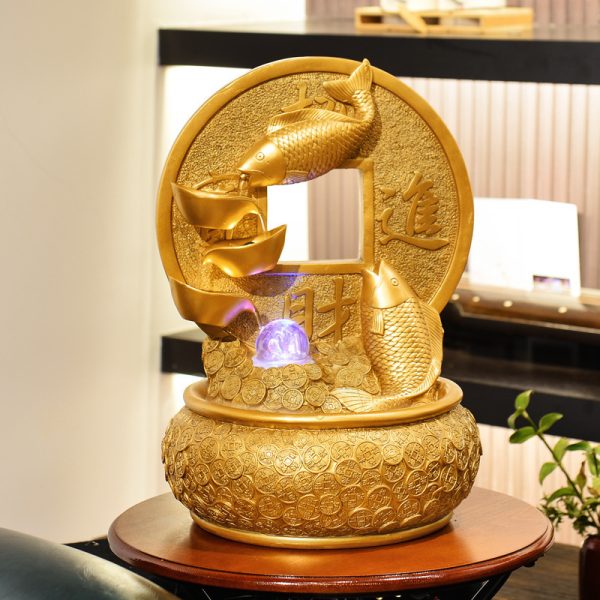 Water Fountain Feng Shui Ornaments Fish Decor Home Office Living Room Decoration - Image 5