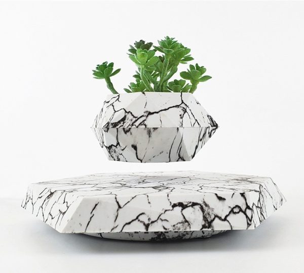 Levitating Plant Pot Marble Color Floating Planter Magnetic Levitation Bonsai Pot Office Home Decoration Kids Birthday Gift Home Decor - Image 4