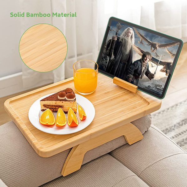 Bamboo Sofa Tray Home Decor Portable Folding - Image 2