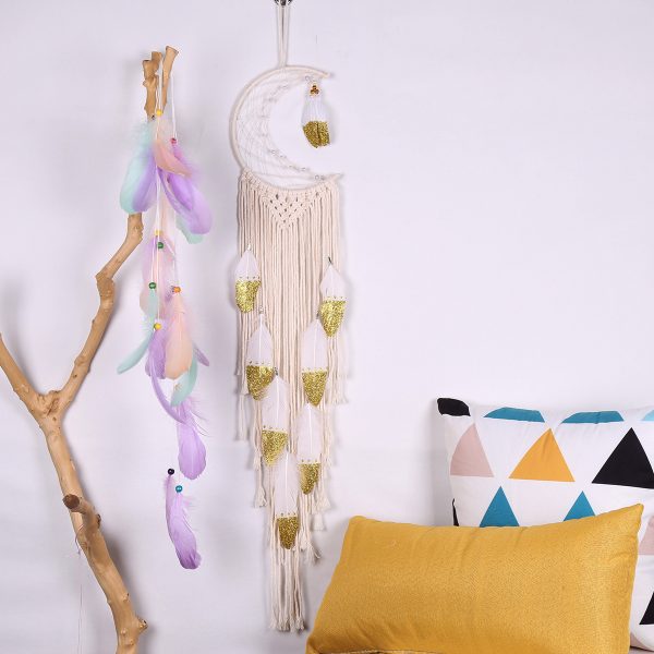 Crescent Dream Catcher Home Decor Gold - Image 3