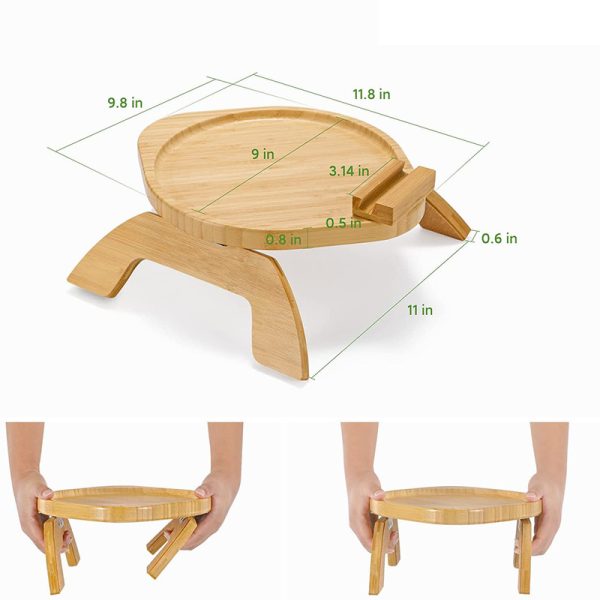 Bamboo Sofa Tray Home Decor Portable Folding - Image 6