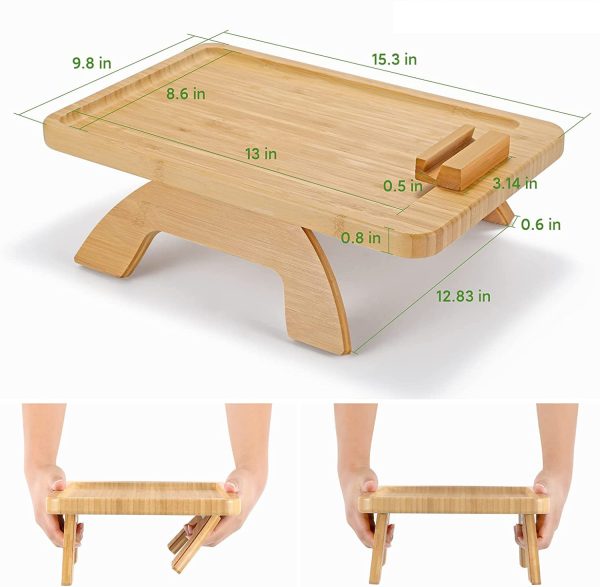 Bamboo Sofa Tray Home Decor Portable Folding - Image 4